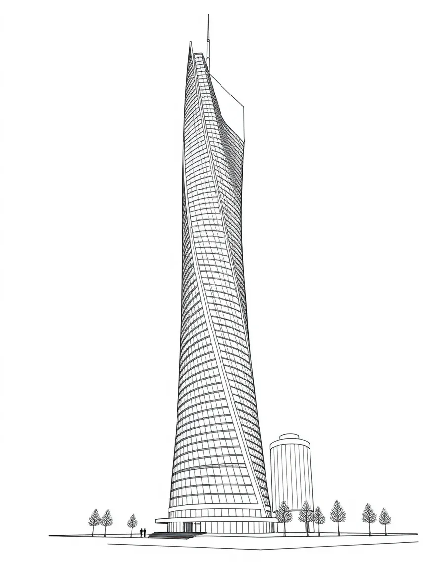 Turning Torso skyscraper in Malmö with its twisted design