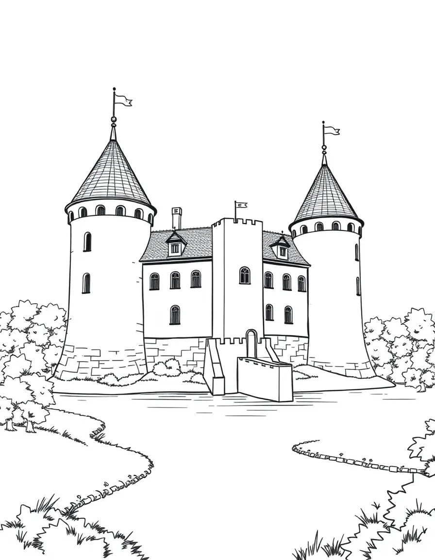 Kalmar Castle with its round towers and moat