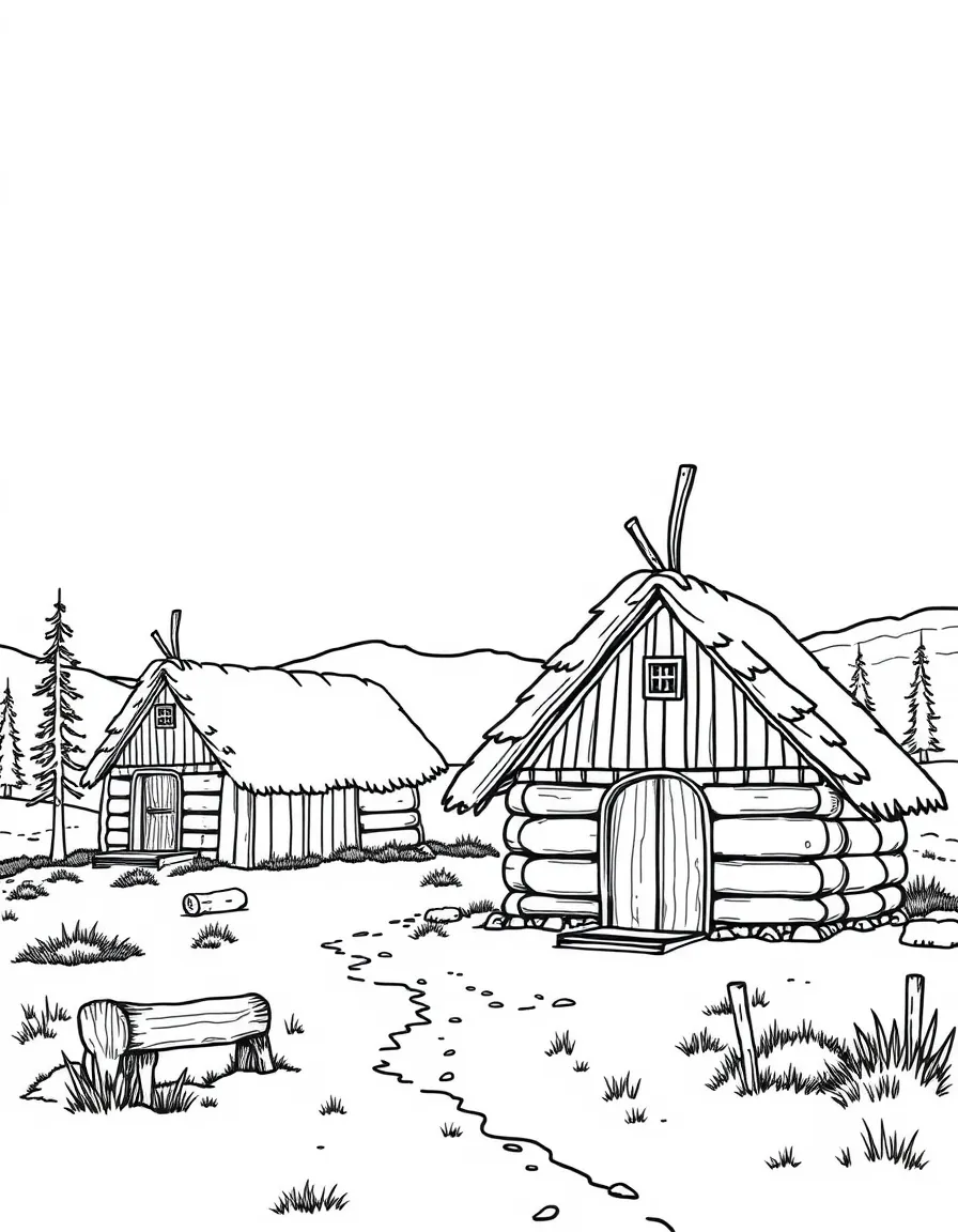 Laponia World Heritage site with Sami traditional huts (kåta)