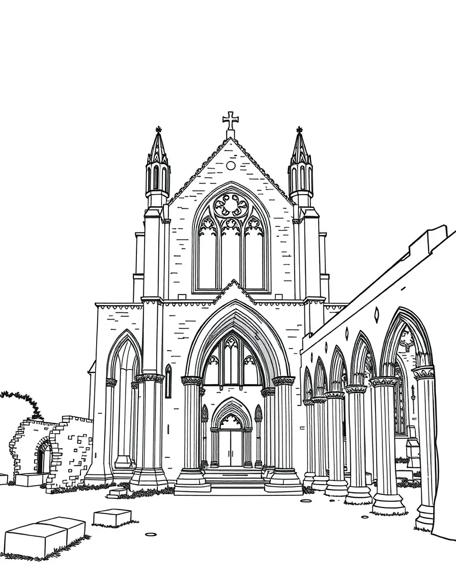 Visby Cathedral ruins with Gothic arches