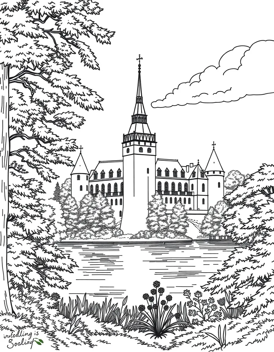 Gripsholm Castle surrounded by trees and water