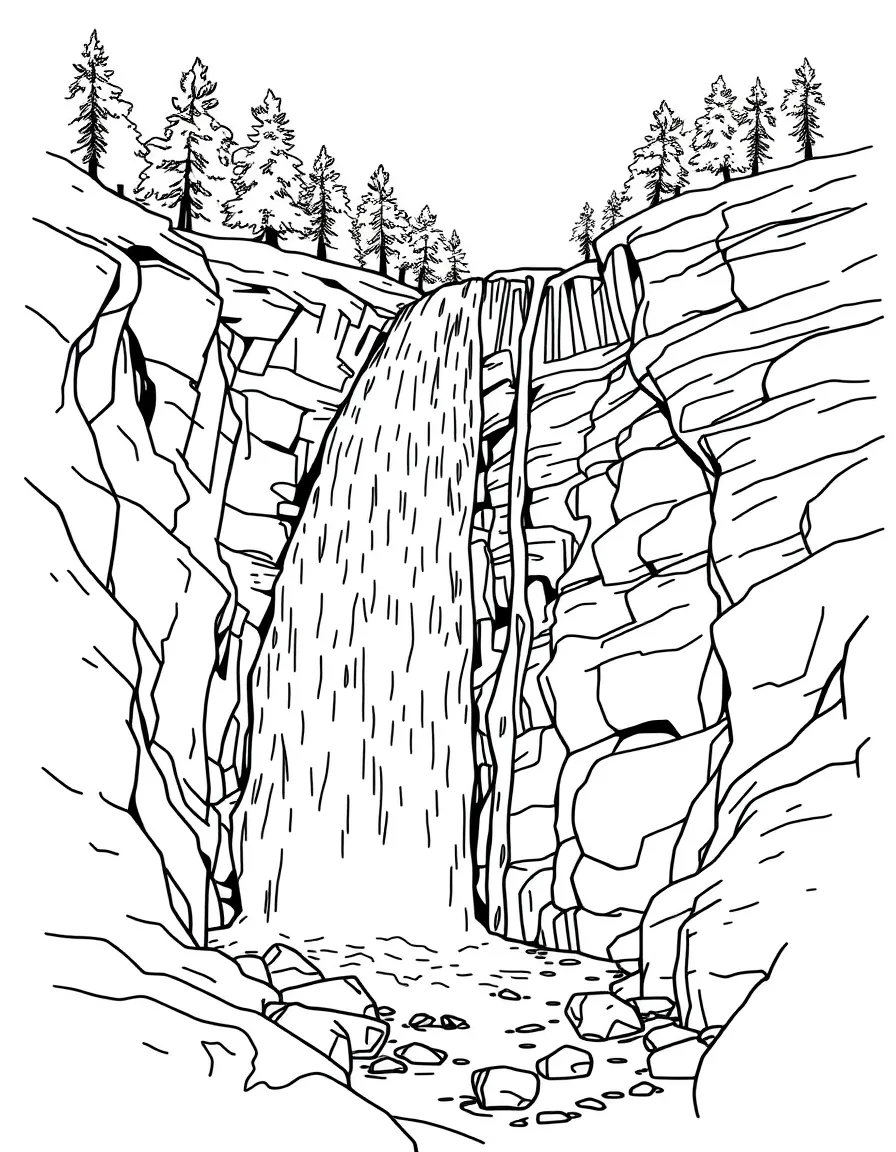 Trollhättan Falls cascading down rocky cliffs