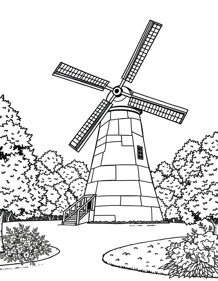Malmö's old windmill in a park setting
