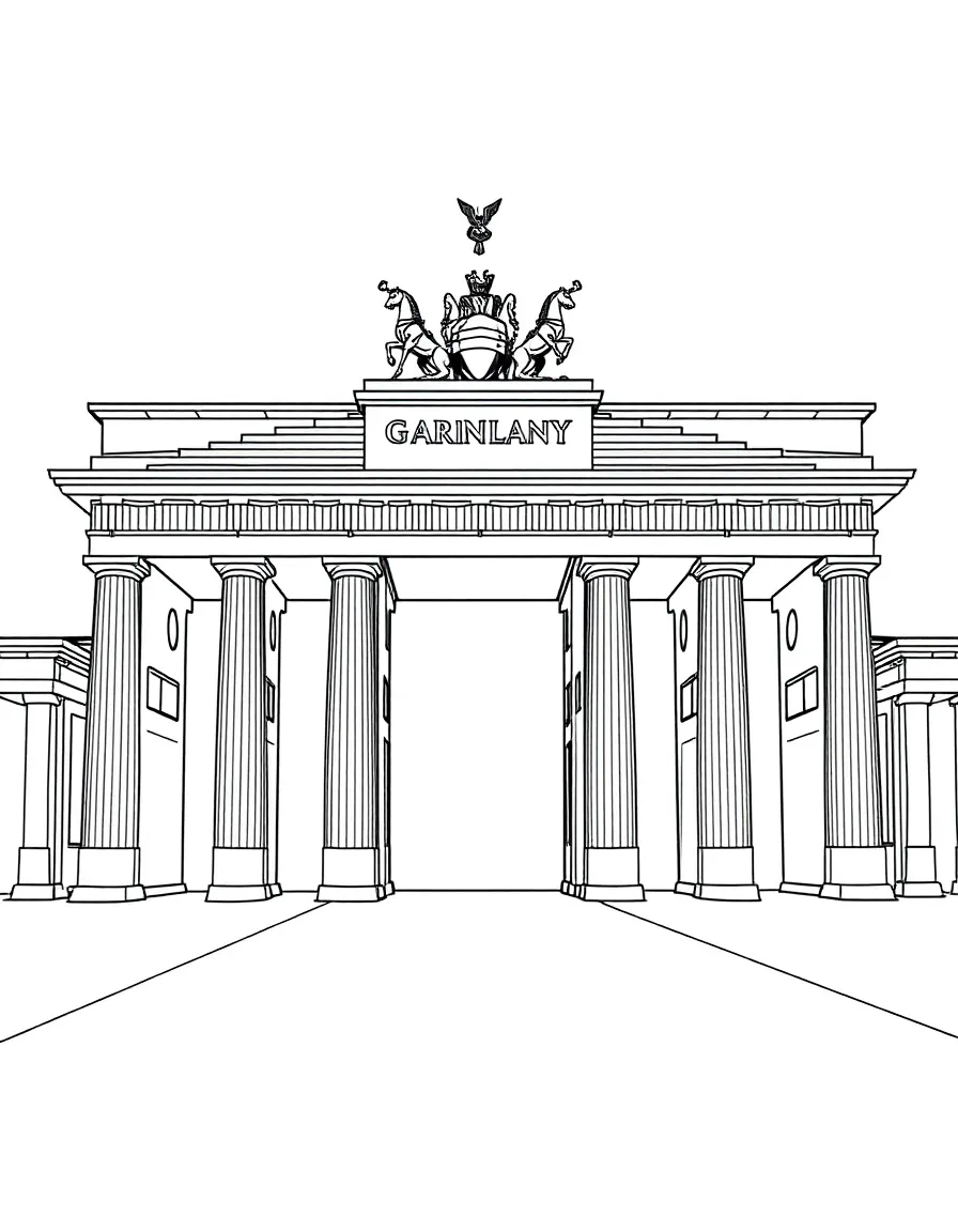 (Germany) Brandenburg Gate with its iconic columns and quadriga sculpture