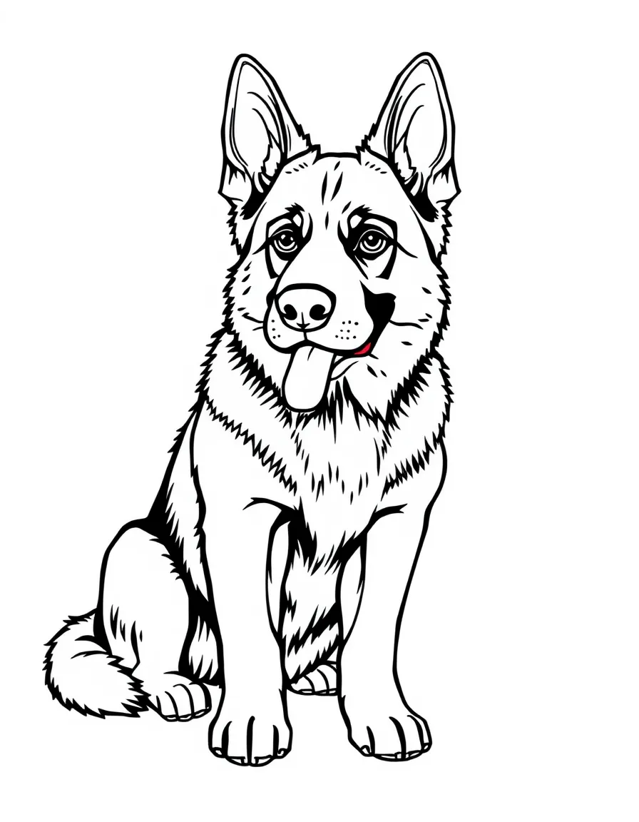 (Germany) German shepherd dog in a sitting position