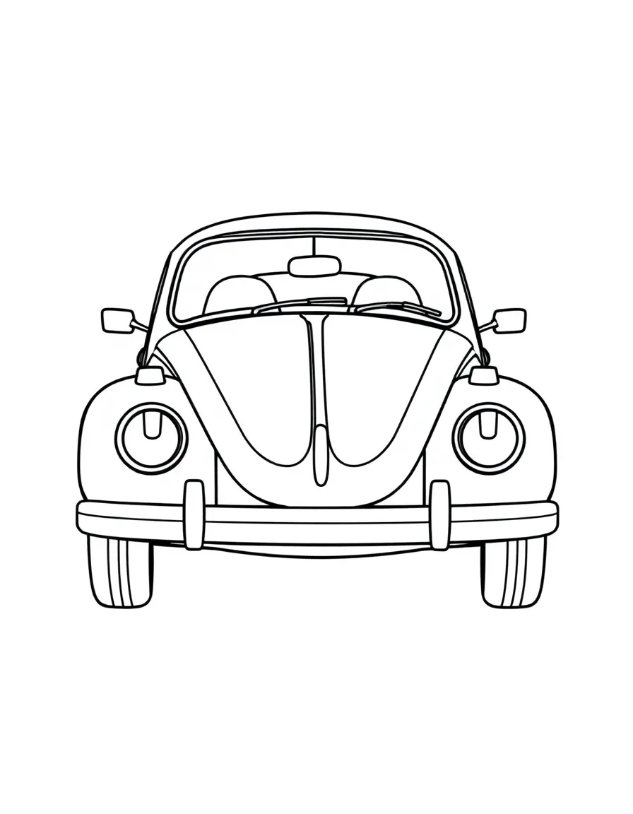 (Germany) Volkswagen Beetle car with simple, rounded design