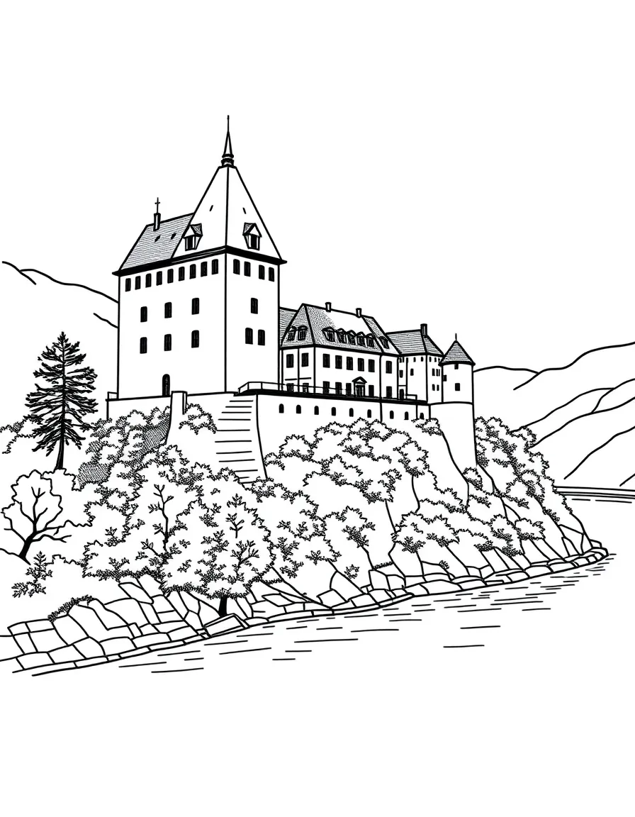 (Germany) Rhine River castle on a hilltop