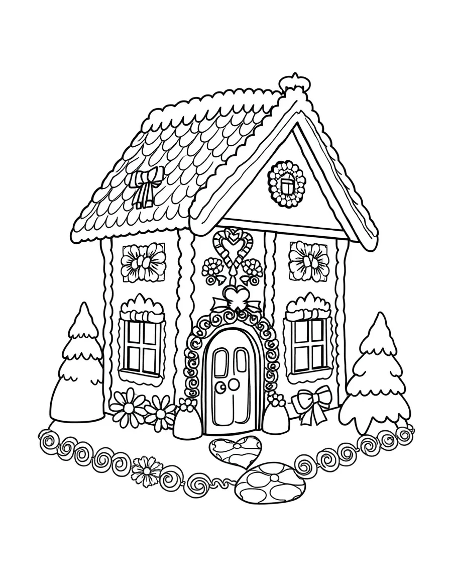 (Germany) Gingerbread house (Lebkuchenhaus) with icing decorations
