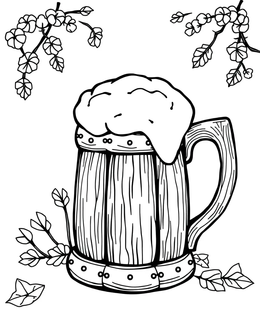 (Germany) Traditional German wooden beer mug