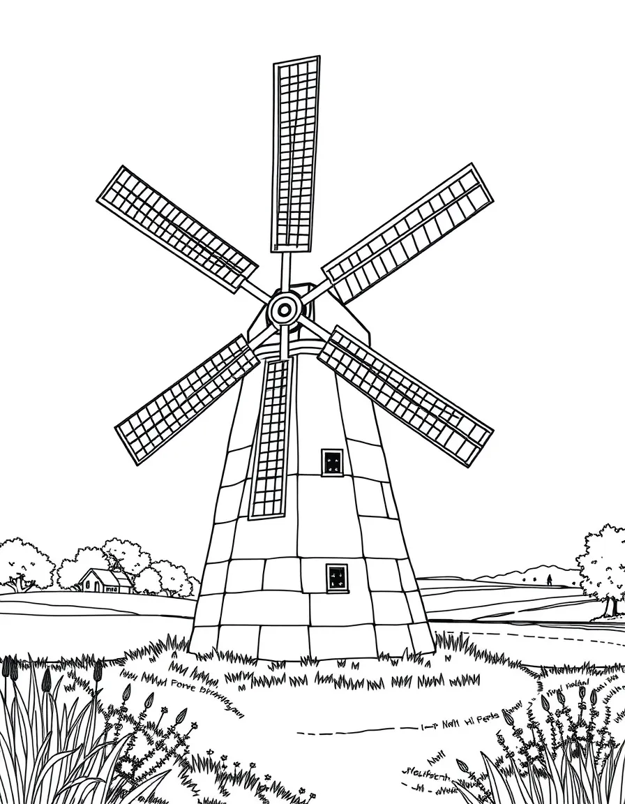 (Germany) Traditional German windmill in countryside