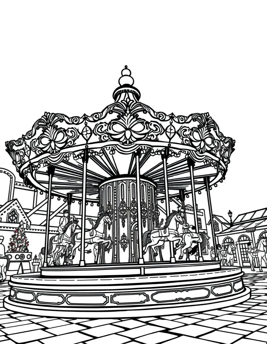 (Germany) German Christmas market carousel