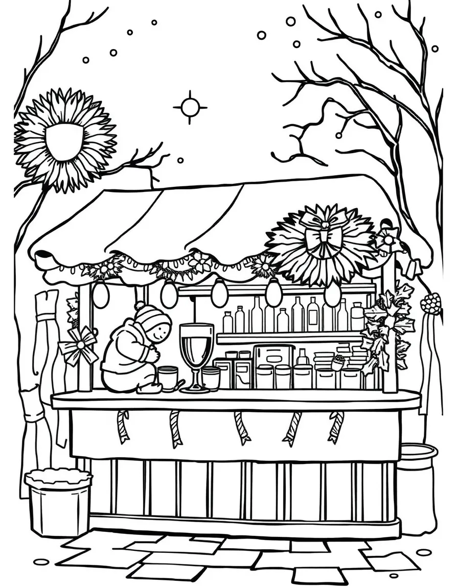 (Germany) Christmas market glühwein (mulled wine) stand