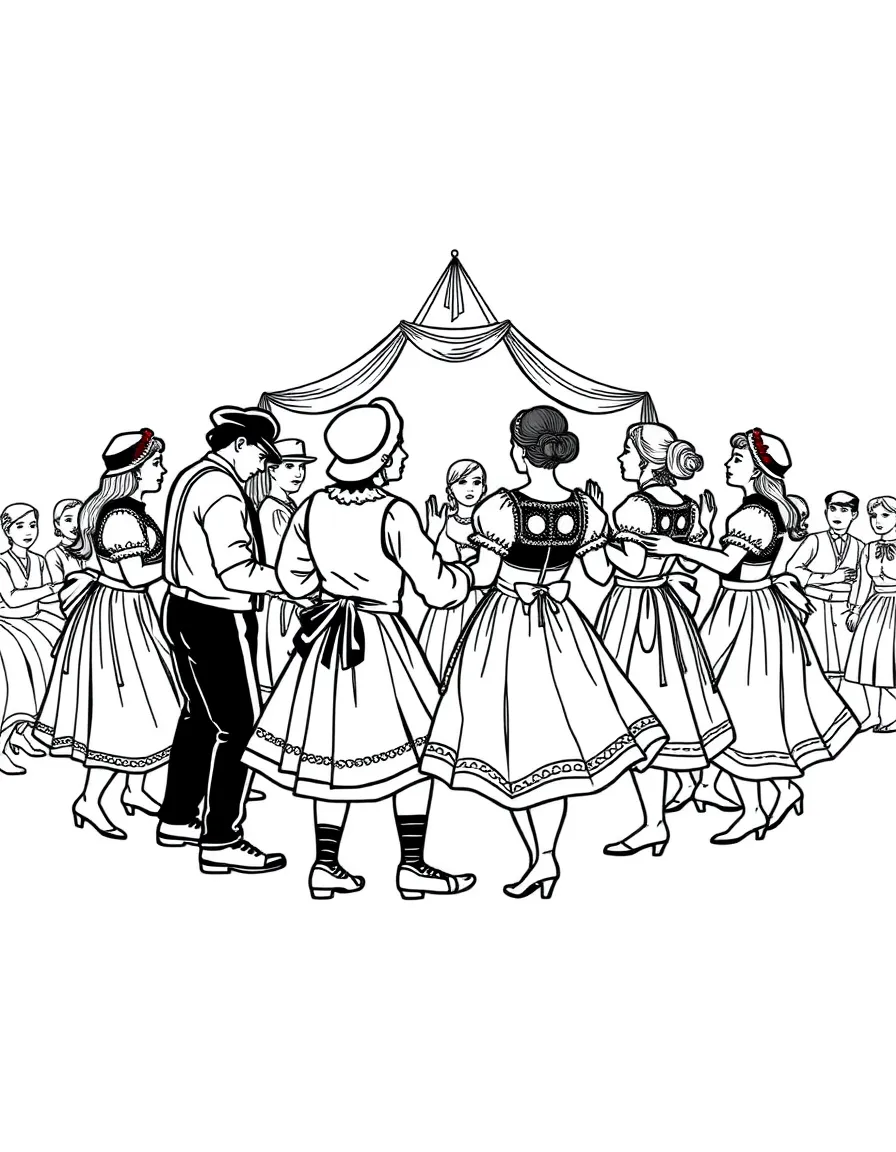 (Germany) German traditional folk dance circle