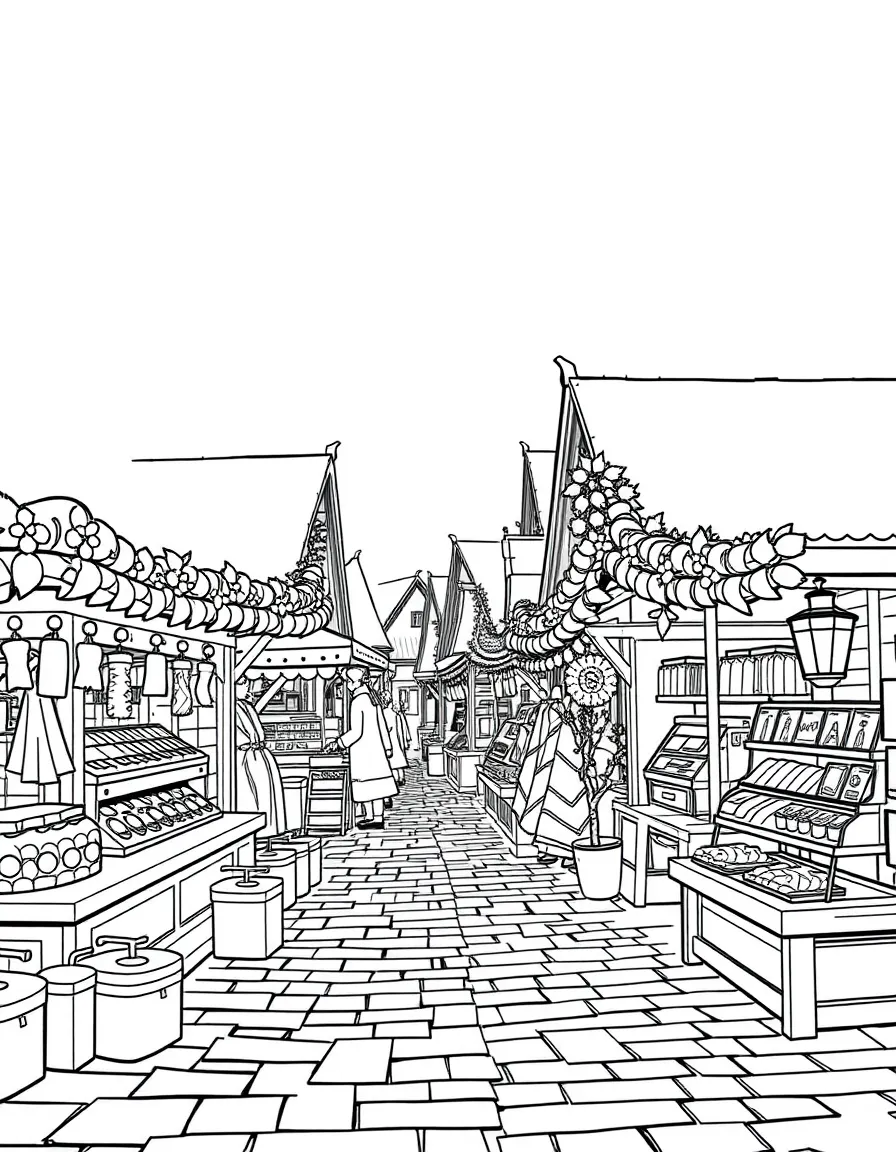 (Germany) Christmas market wooden craft stalls