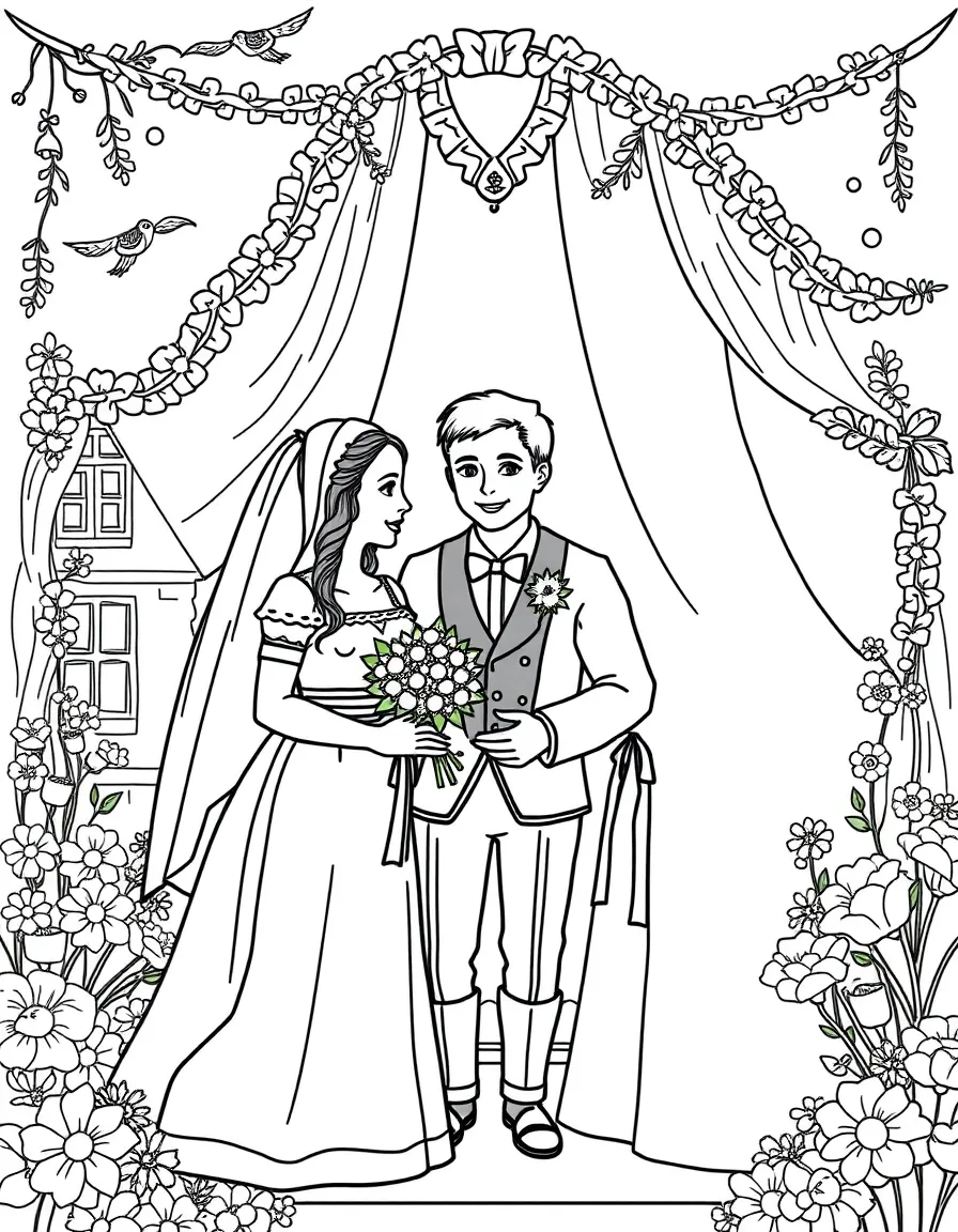 (Germany) Bavarian traditional wedding scene