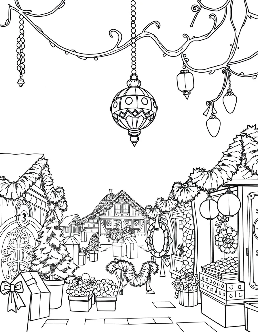 (Germany) Christmas market traditional ornament display