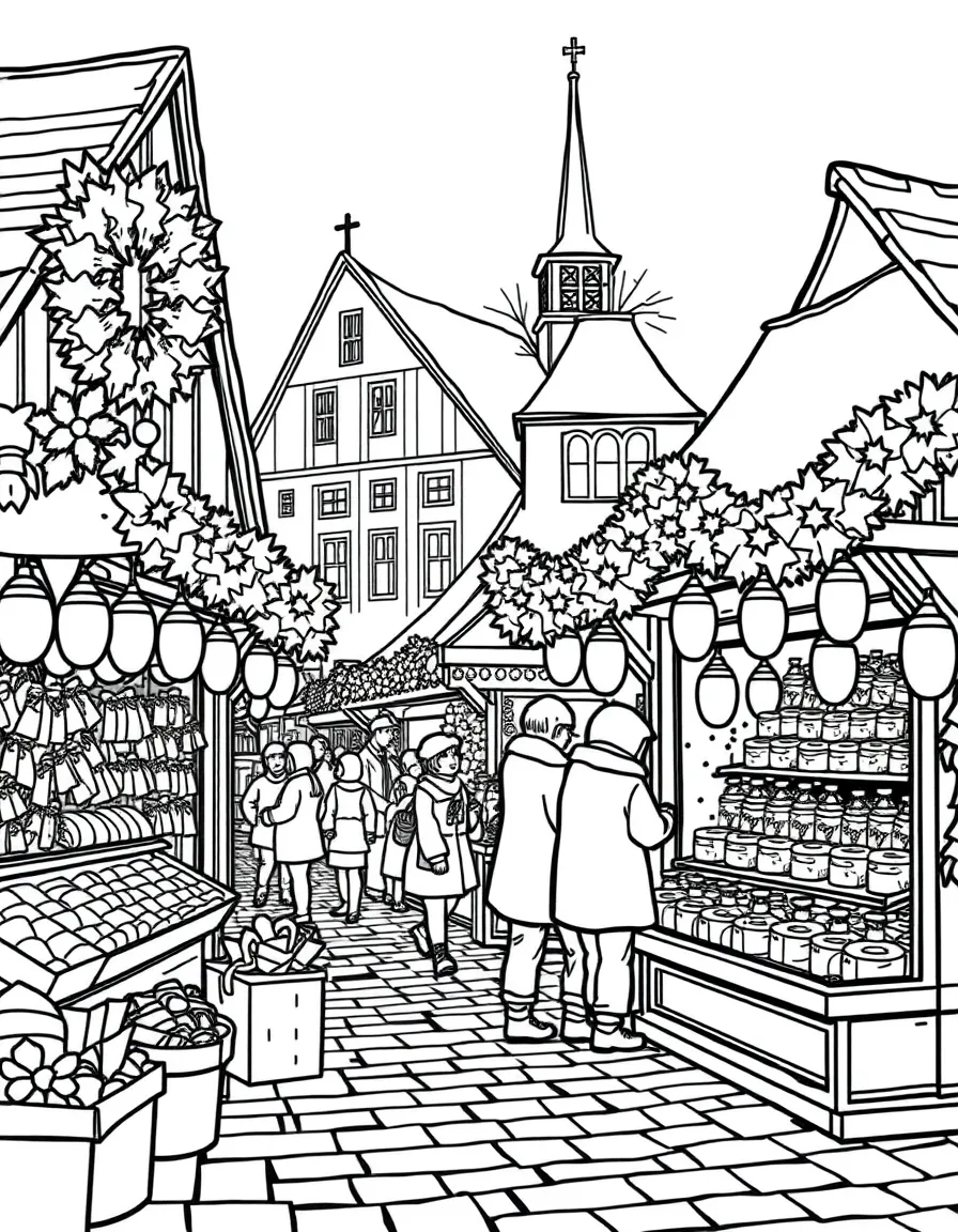 (Germany) Christmas market traditional gift stalls