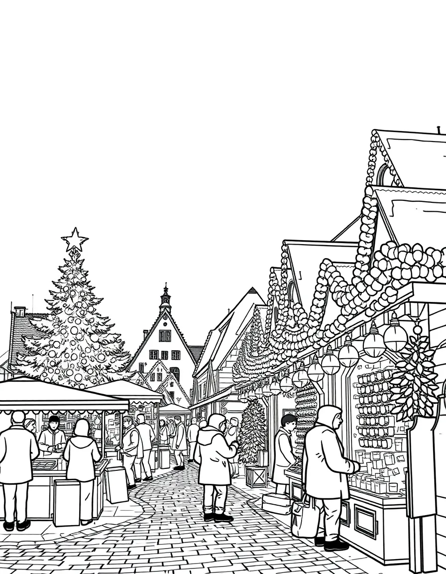 (Germany) Christmas market traditional light displays