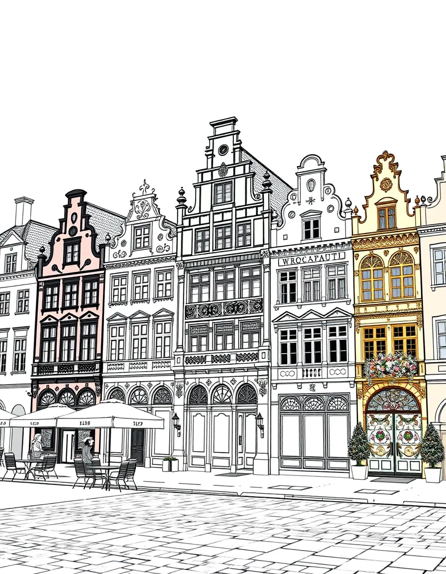 (Poland) The colorful townhouses of Wrocław's Market Square with their ornate facades