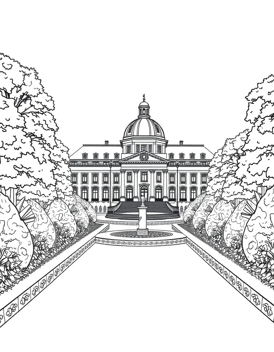 (Poland) Łazienki Palace in Warsaw surrounded by beautiful gardens