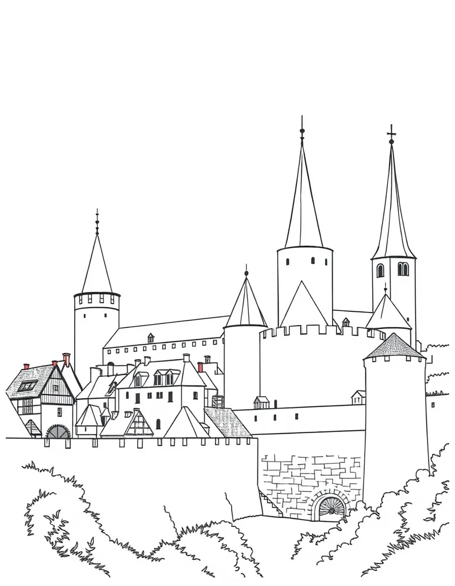 (Poland) Sandomierz's medieval town with its defensive walls and towers