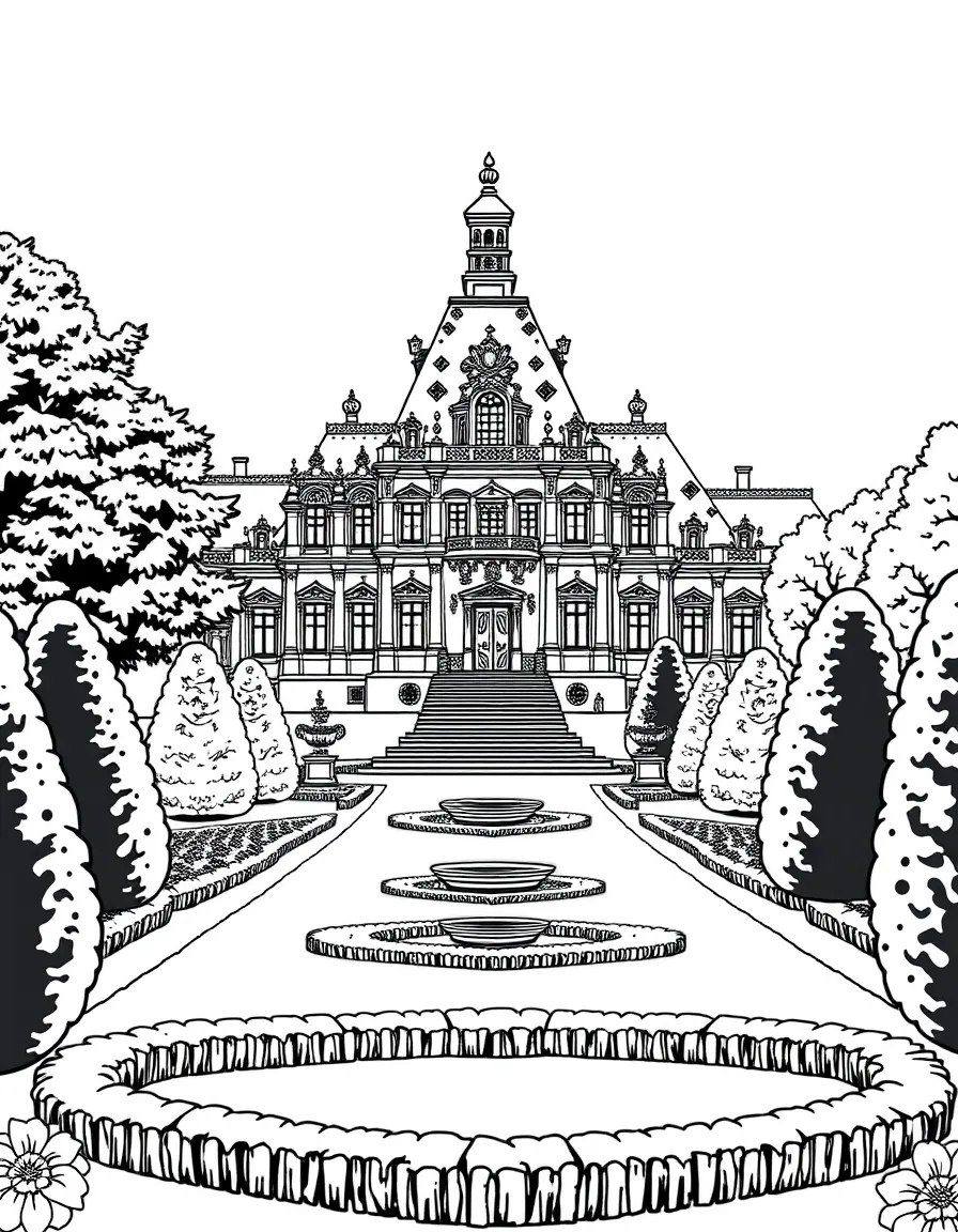 (Poland) The baroque Wilanów Palace with its ornate gardens