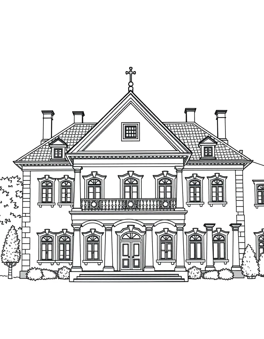 (Poland) Traditional Polish manor houses with their columned porticos