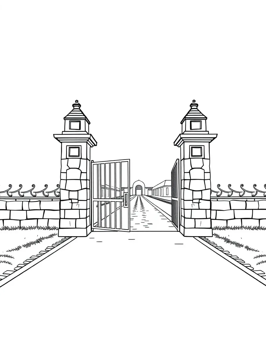 (Poland) The Auschwitz-Birkenau Memorial gates (simplified and age-appropriate)