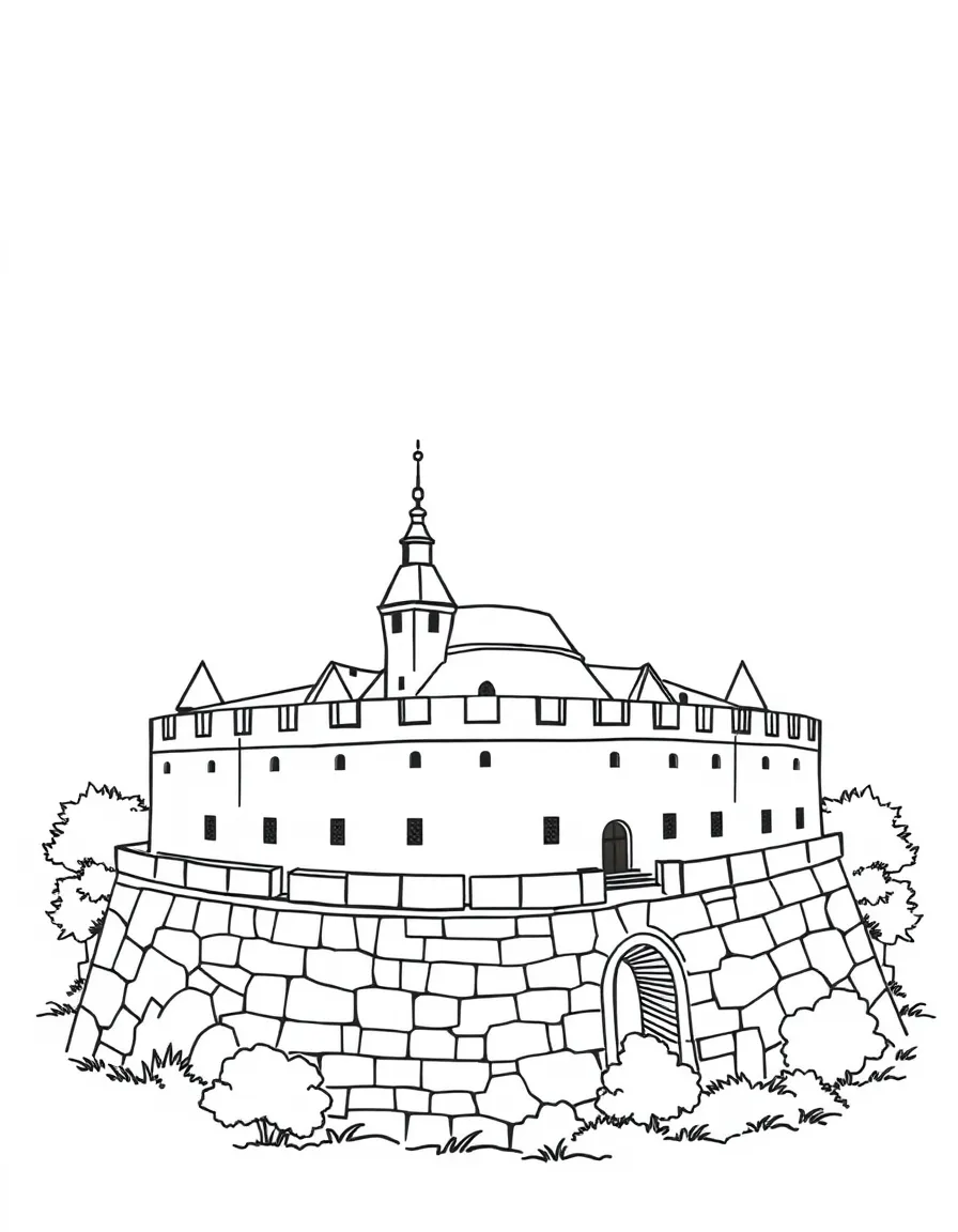 (Poland) The medieval Barbican fortress in Krakow with its circular walls