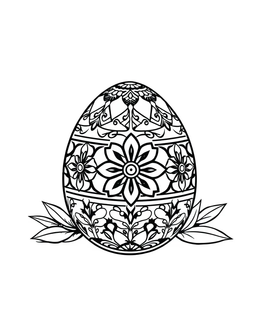 (Poland) Traditional Polish Easter eggs (Pisanki) with intricate geometric designs