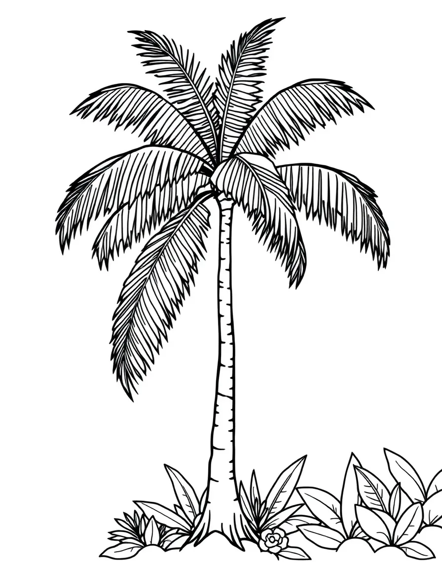 (Hawaii) A big green palm tree.