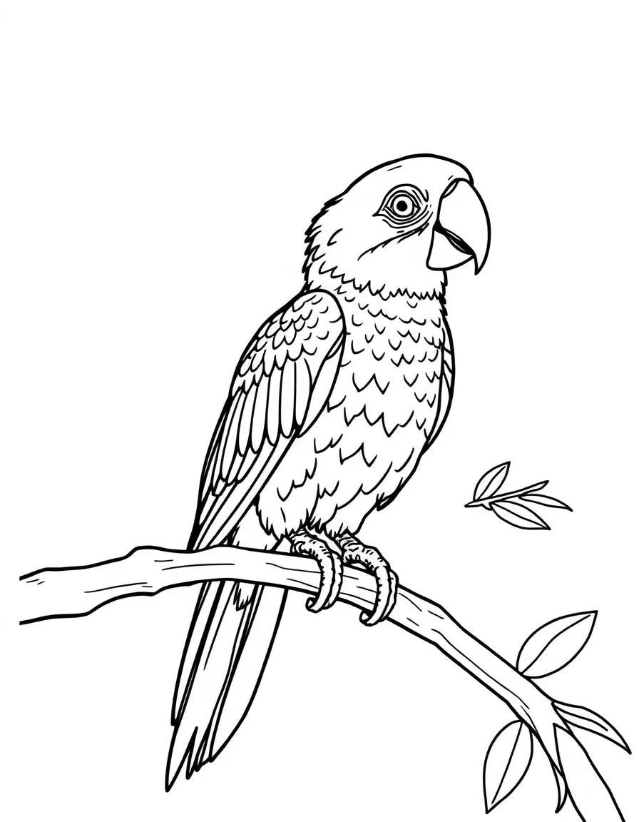 (Hawaii) A parrot on a branch.