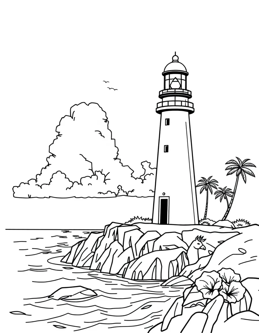(Hawaii) A lighthouse by the sea.