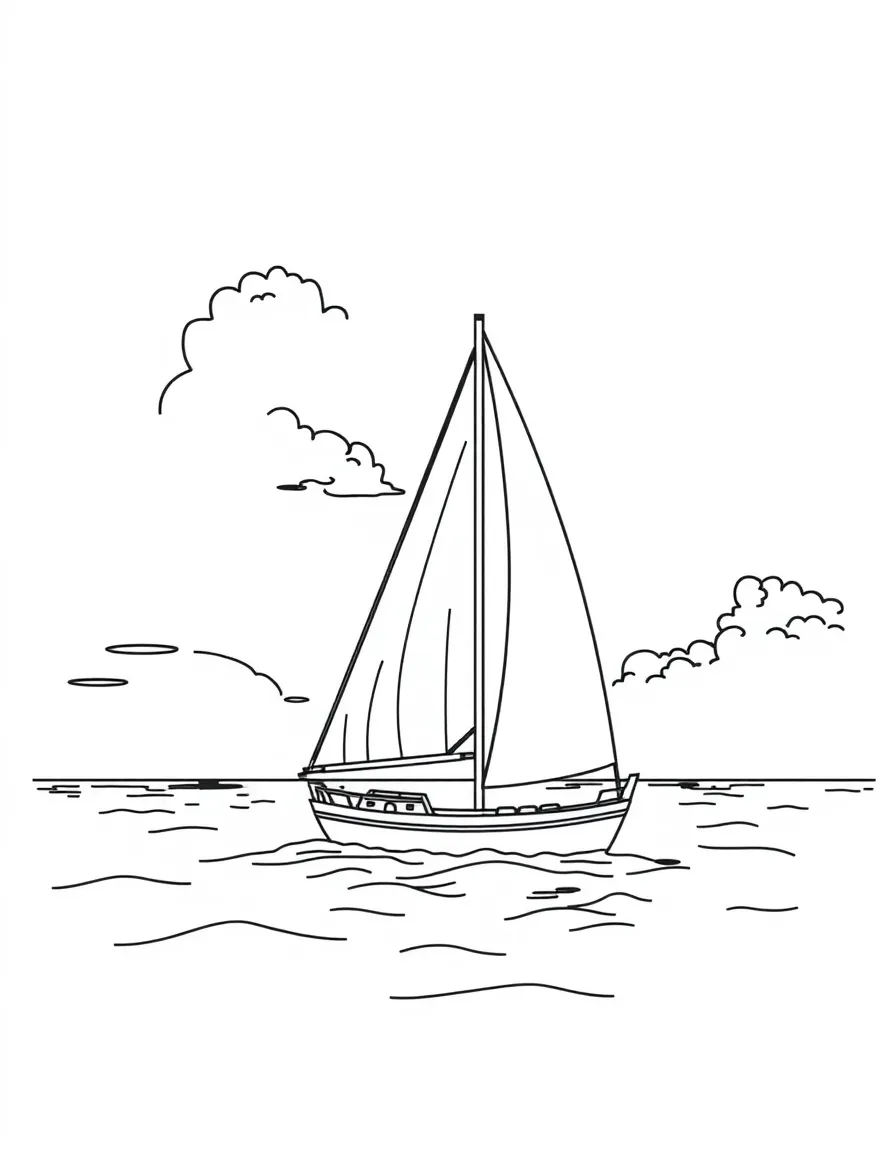 (Hawaii) A sailboat on the ocean.