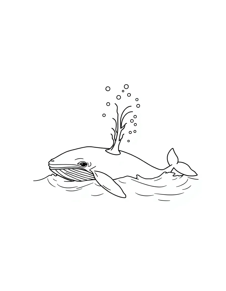 (Hawaii) A whale spouting water.