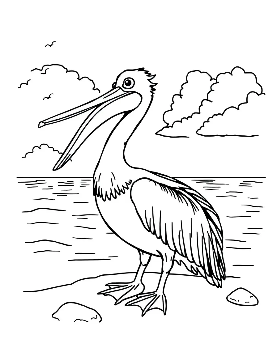 (Hawaii) A happy pelican by the water.