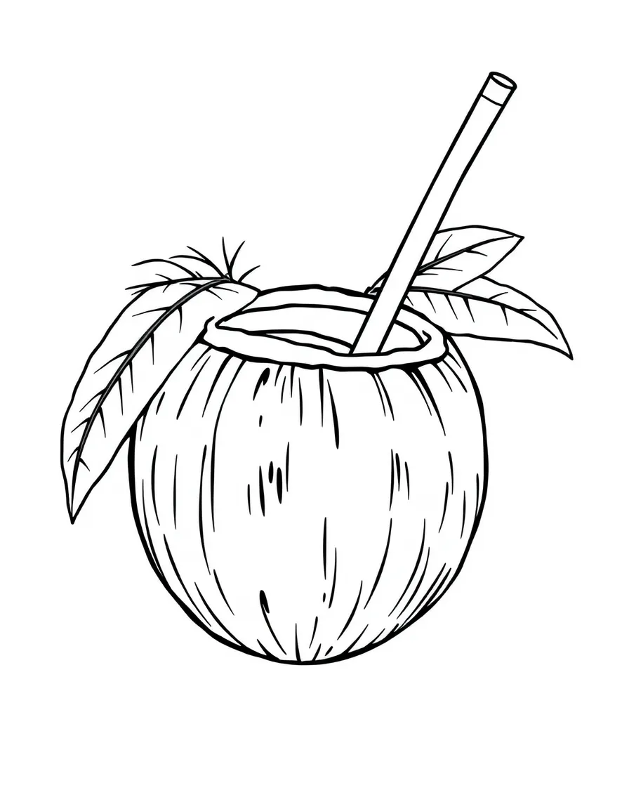 (Hawaii) A coconut with a straw.
