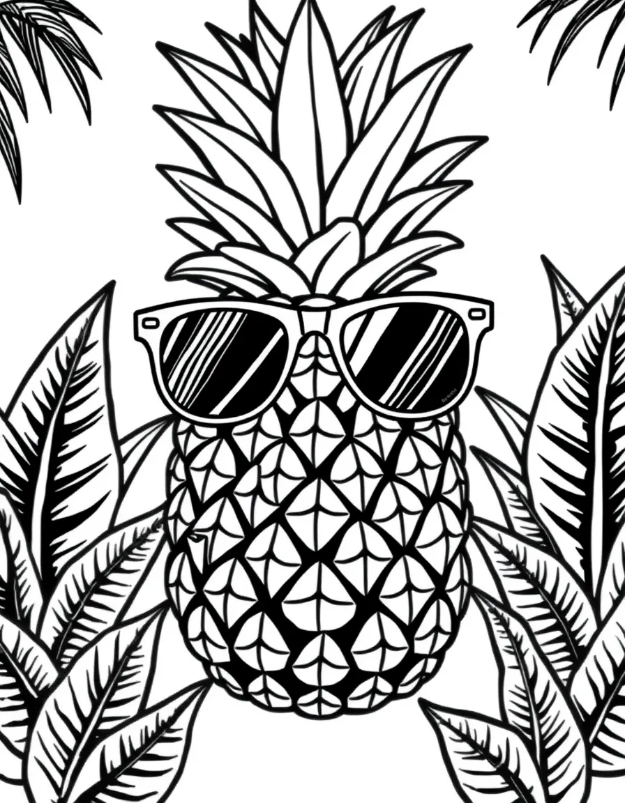 (Hawaii) A pineapple wearing sunglasses.