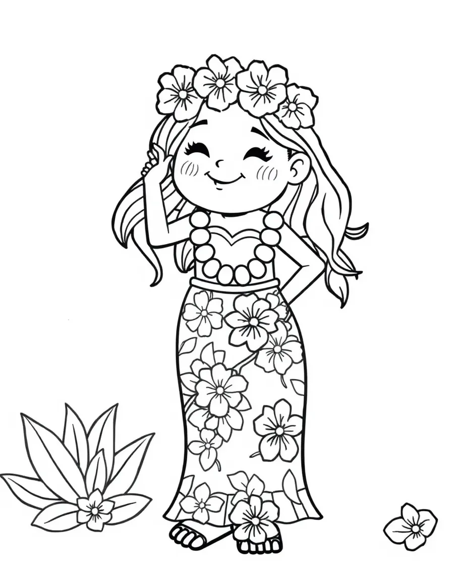 (Hawaii) A happy Hawaiian dress.
