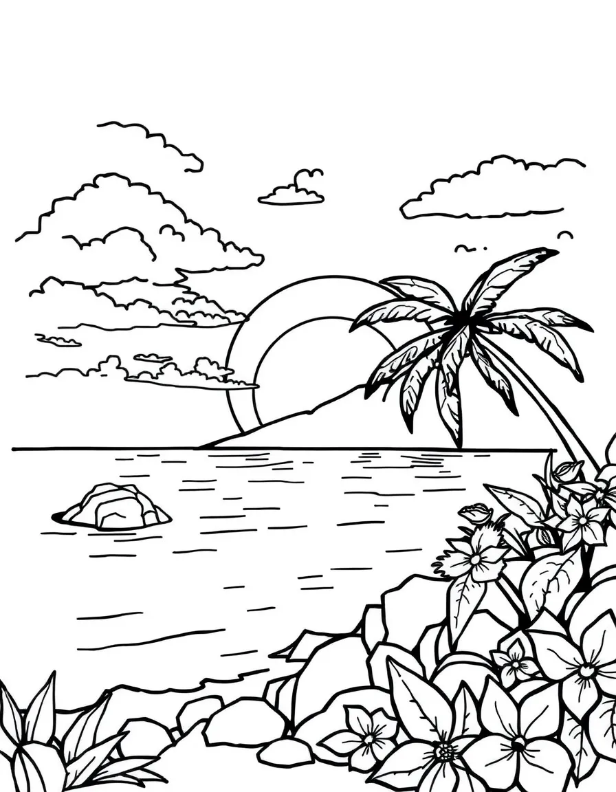 (Hawaii) A happy Hawaiian sunset.