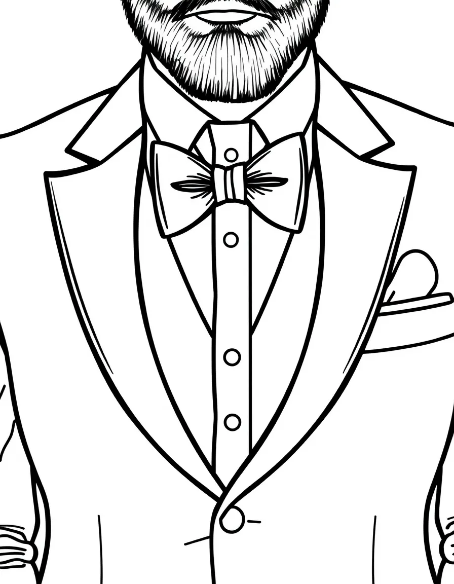 A groom in a tuxedo with a bow tie