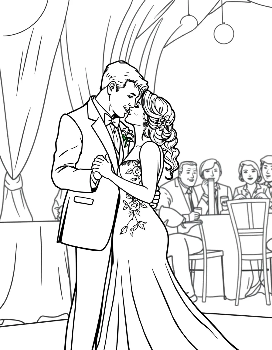 A couple sharing their first dance