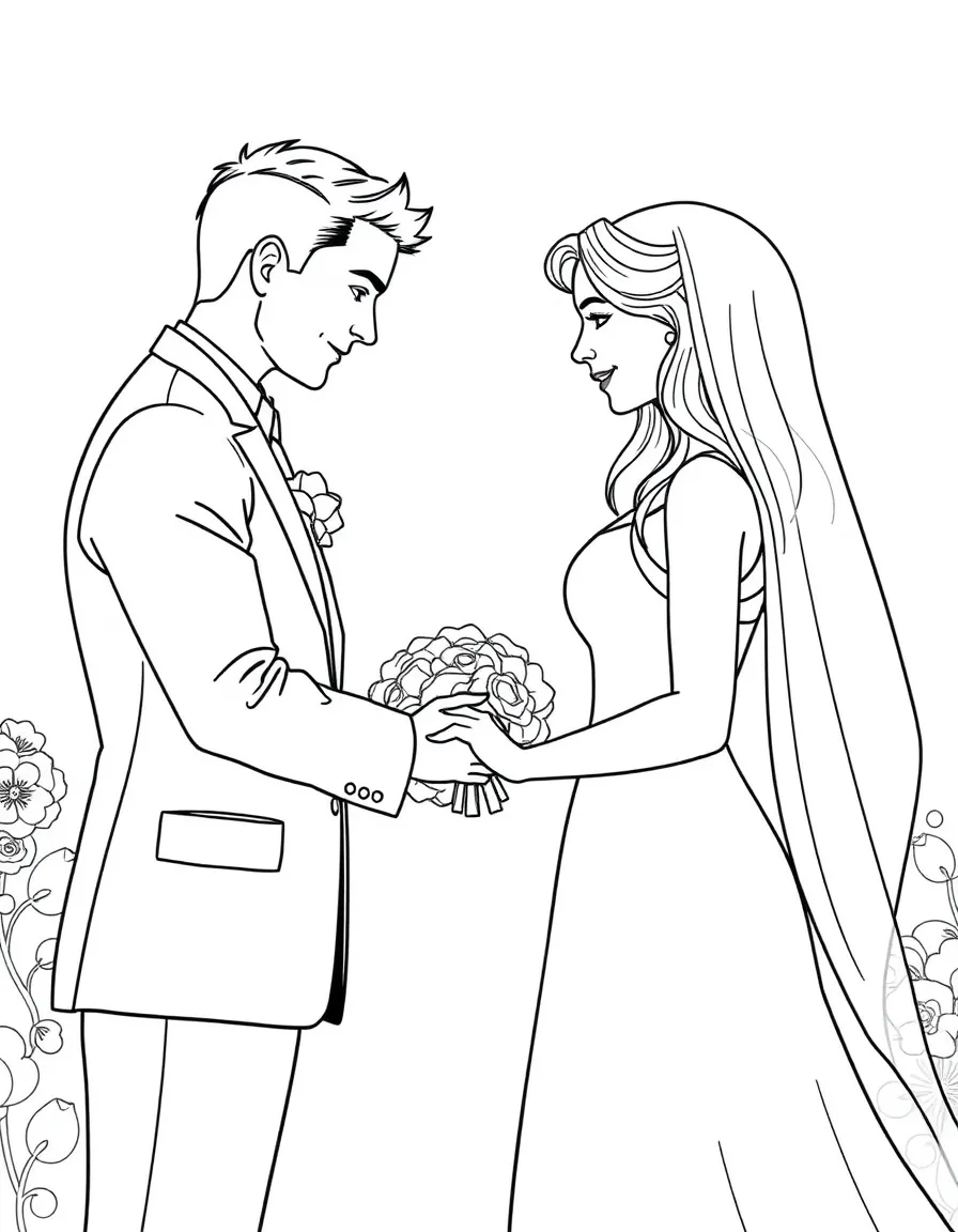 A couple exchanging vows