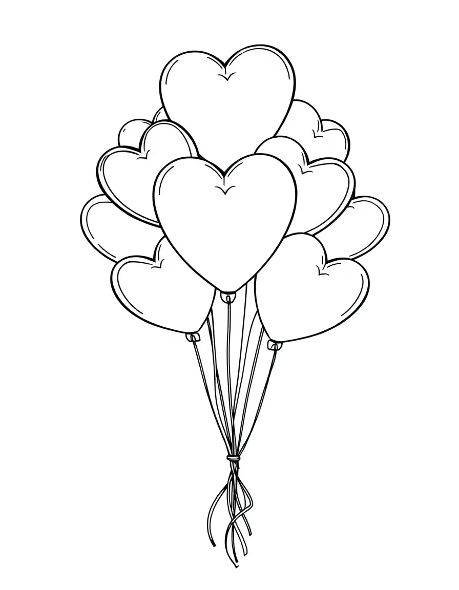 A heart-shaped balloon bouquet