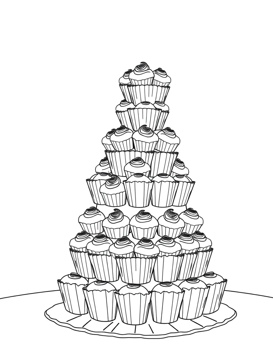 A tiered cupcake tower for the wedding