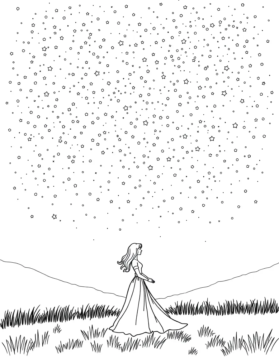 A couple under a starry sky