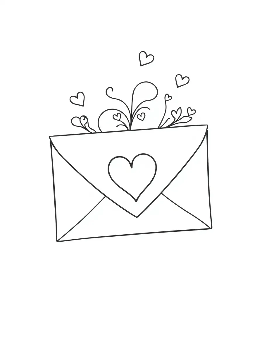 A love letter with a heart seal