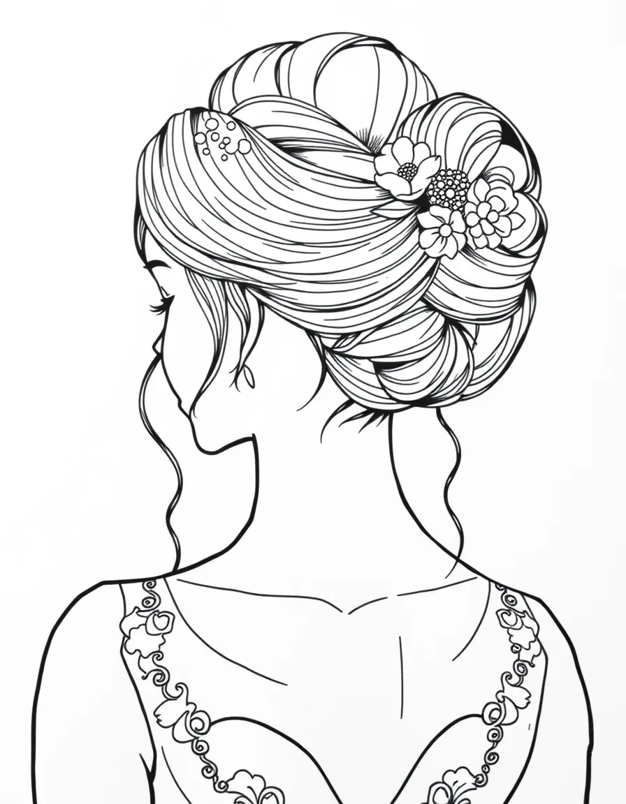 A wedding hairstyle with accessories