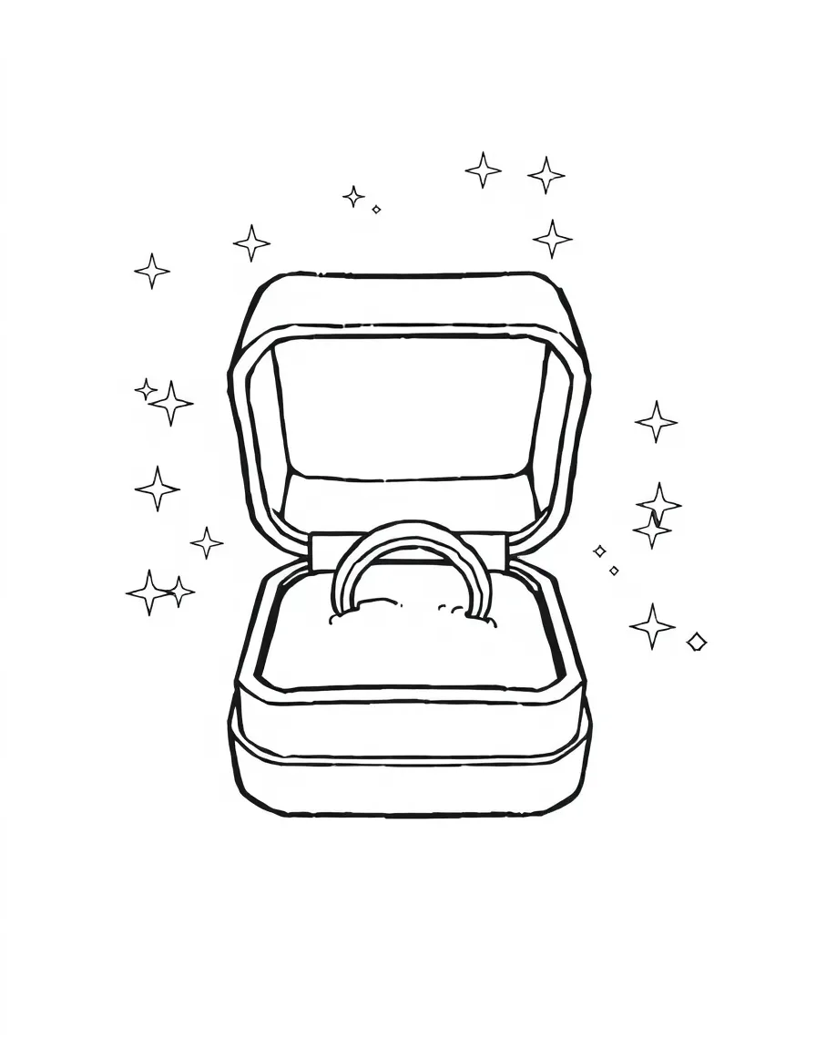 A wedding ring box with sparkle