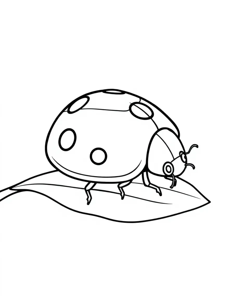 A ladybug with seven spots crawling on a leaf